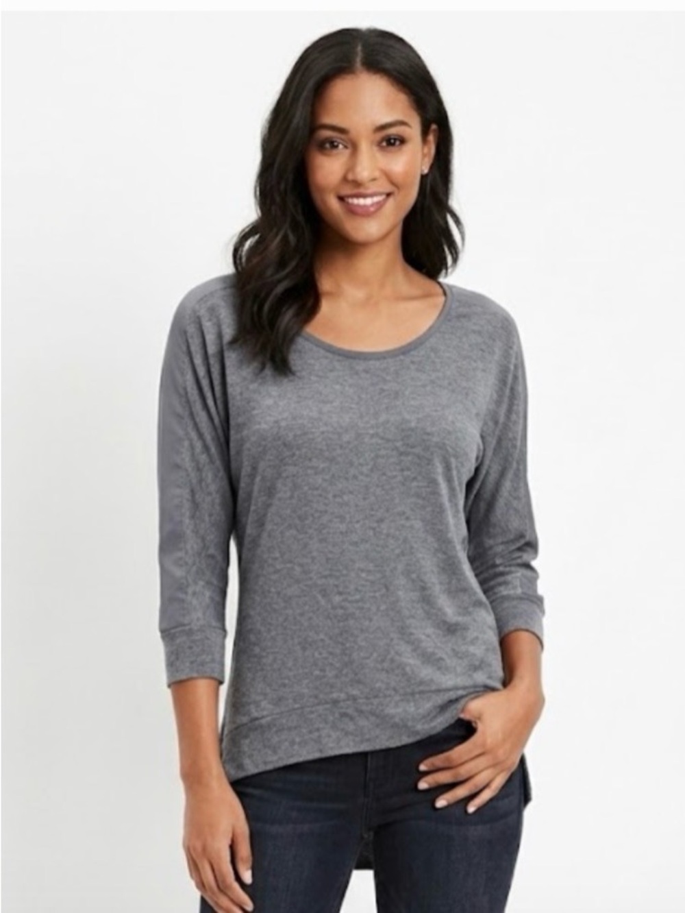 American Eagle Outfitters Heather Gray Dolman Sleeve Top